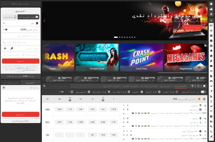 لقطة شاشة من موقع Megapari